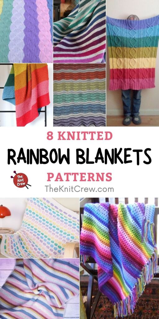 8 Knitted Rainbow Blanket Patterns PIN 1