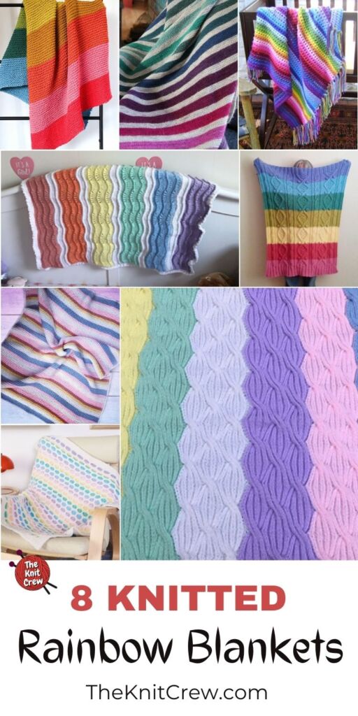8 Knitted Rainbow Blankets PIN 3