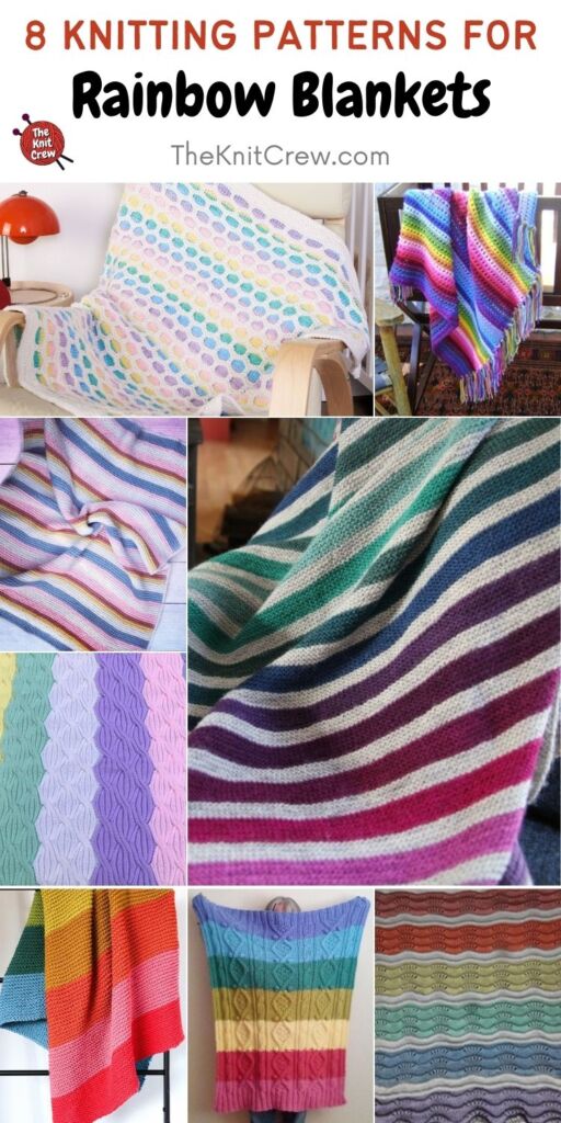 8 Knitting Patterns For Rainbow Blankets PIN 2