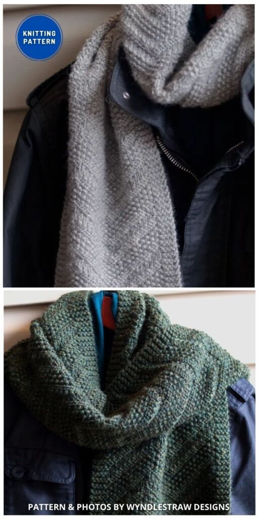Beckenham Scarf - 6 Knitted Men's Scarf Patterns For Gifts