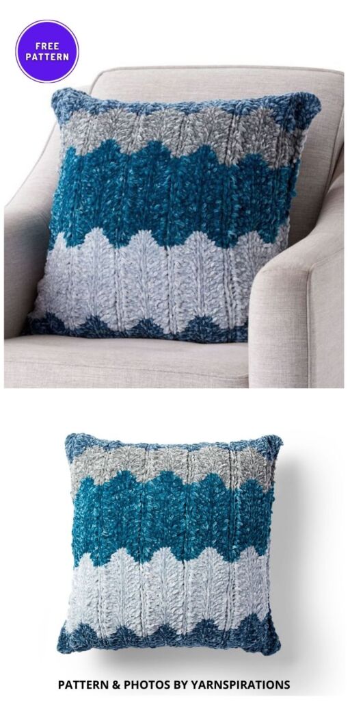 Bernat Chevron Knit Cushion - 8 Free Easy Chevron Stitch Knitting Patterns