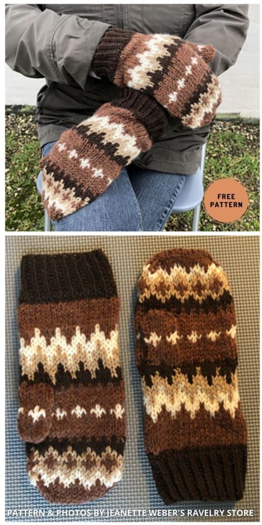Bernies Inauguration Mittens - 6 Free Knitted Bernie Sanders Mitten Patterns