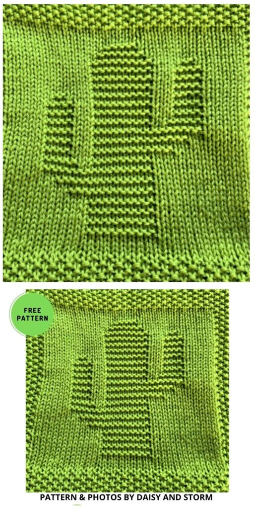 Cactus Dishcloth or Afghan Square - 7 Free Knitted Cactus Patterns To Make