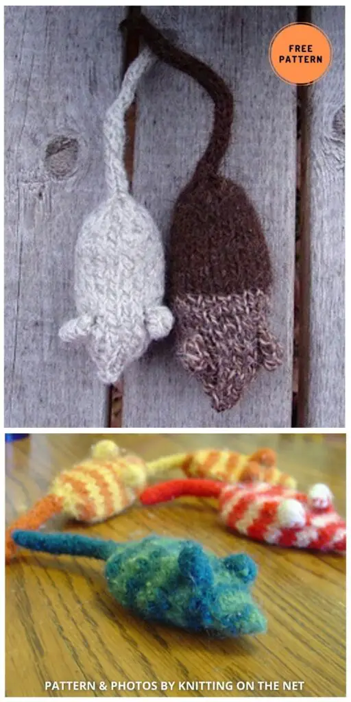 Felted Mouse Knitting Pattern - 6 Free Cute Cat Toy Knitting Patterns