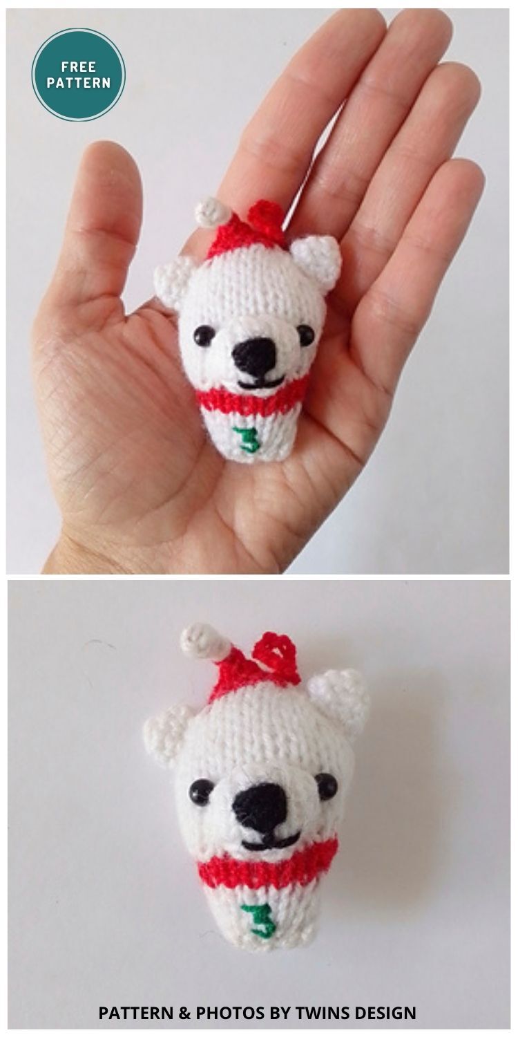 Knitted Polar Bear - 8 Free Cuddly Polar Bear Toy Knitting Patterns