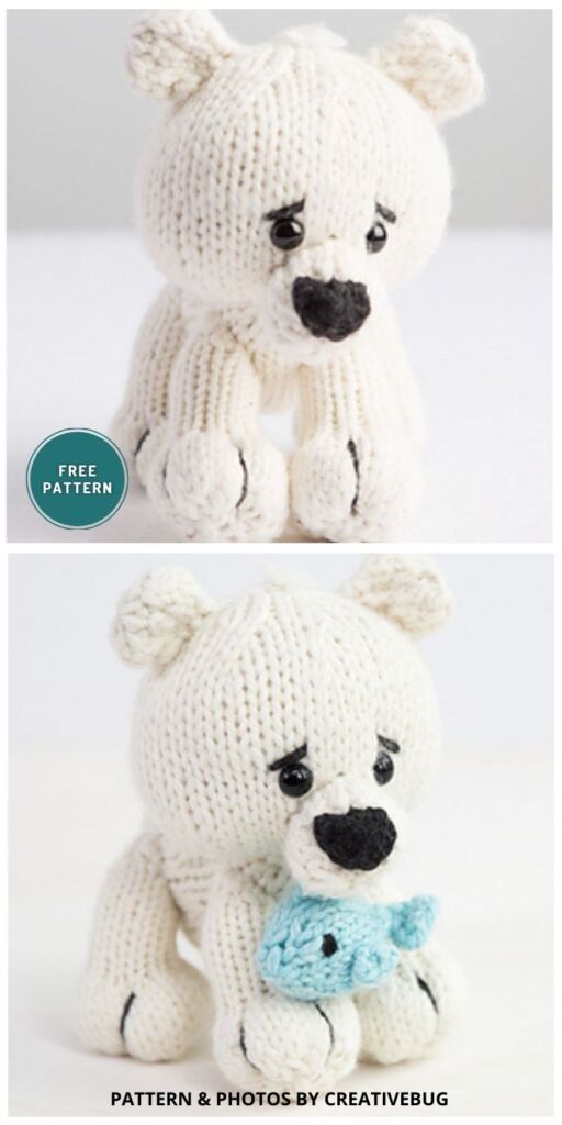 Polar Bear - 8 Free Cuddly Polar Bear Toy Knitting Patterns