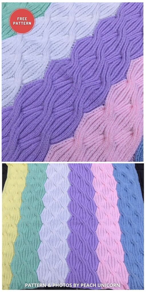 Rainbow Waves - 8 Knitted Rainbow Blanket Patterns