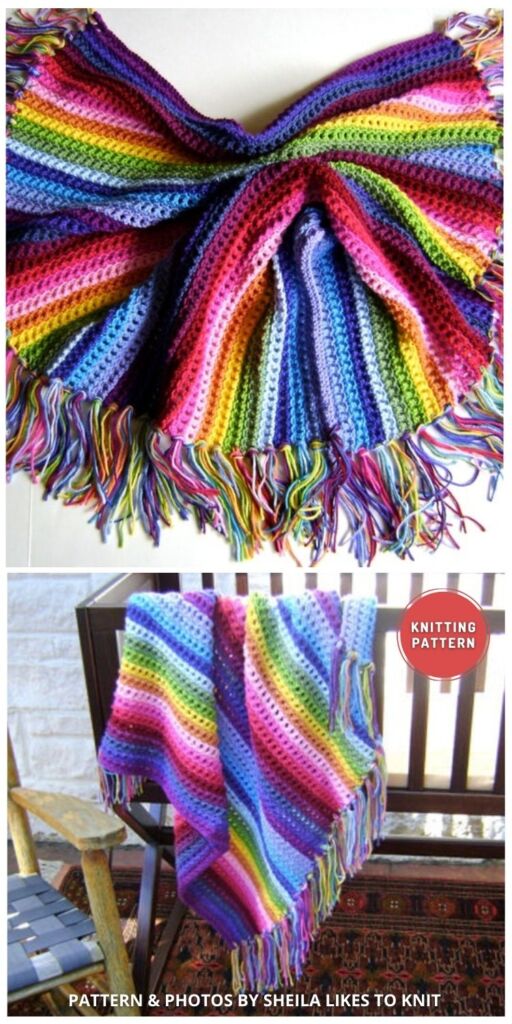 Technicolor Blanket Pattern - 8 Knitted Rainbow Blanket Patterns