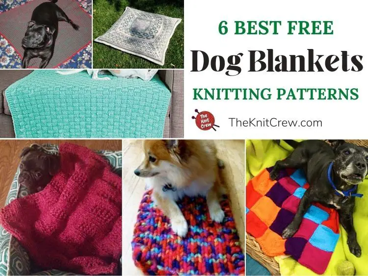 6 Best Free Dog Blanket Knitting Patterns FB POSTER