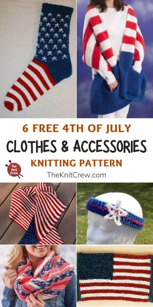 6 Free 4th Of July Clothes & Accessories Knitting Patterns PIN 1