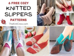 6 Free Cozy Knitted Slipper Patterns FB POSTER
