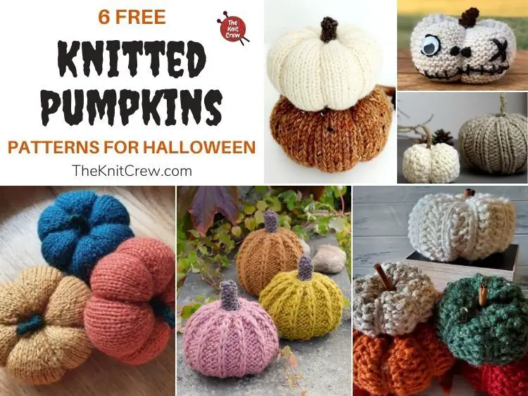 6 Free Knitted Pumpkin Patterns For Halloween FB POSTER