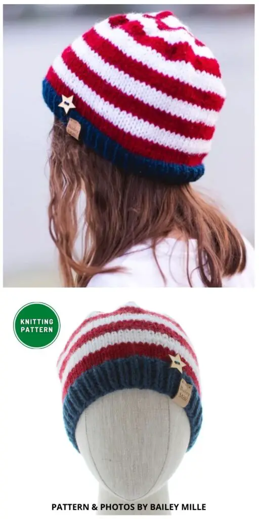Banner Beanie - 6 Knitted 4th Of July Patriotic Beanie Patterns