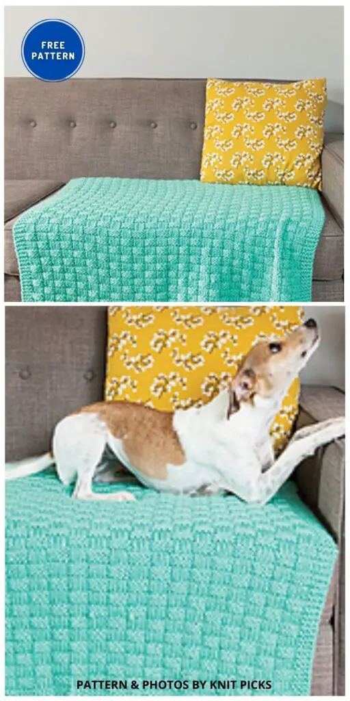 Comfort Knit Pet Blanket - 6 Best Free Dog Blanket Knitting Patterns