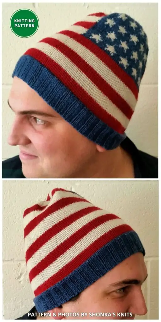 Fleece-Lined Stars and Stripes Hat - 6 Knitted 4th Of July Patriotic Beanie Patterns