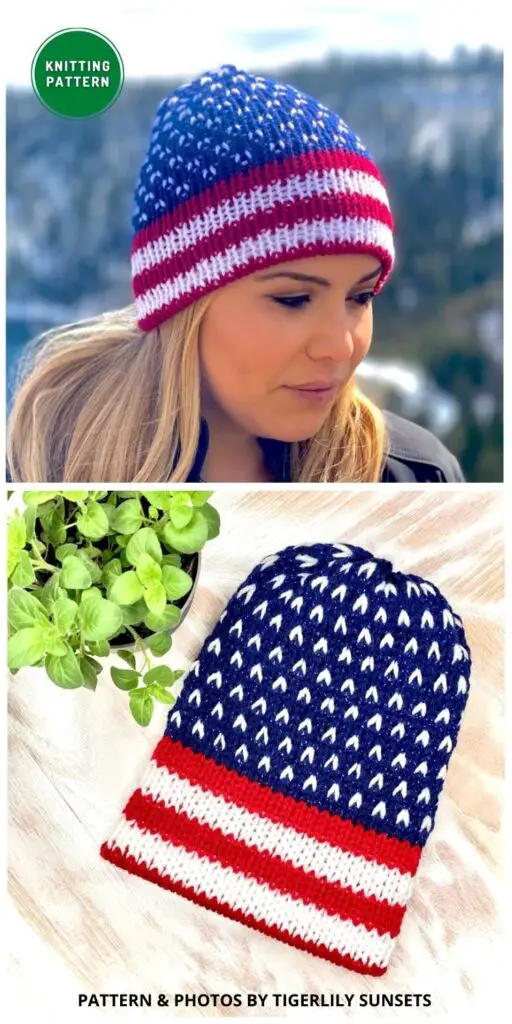 Knitted USA Beanie - 6 Knitted 4th Of July Patriotic Beanie Patterns