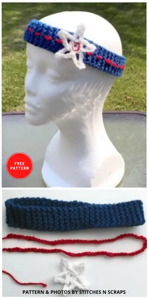 Last Minute 4th of July Headband - 6 Free 4th Of July Clothes & Accessories Knitting Patterns
