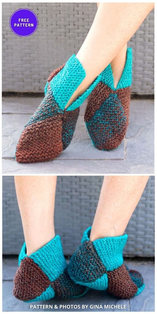 Origami Slippers Knitting Pattern - 6 Free Cozy Knitted Slipper Patterns