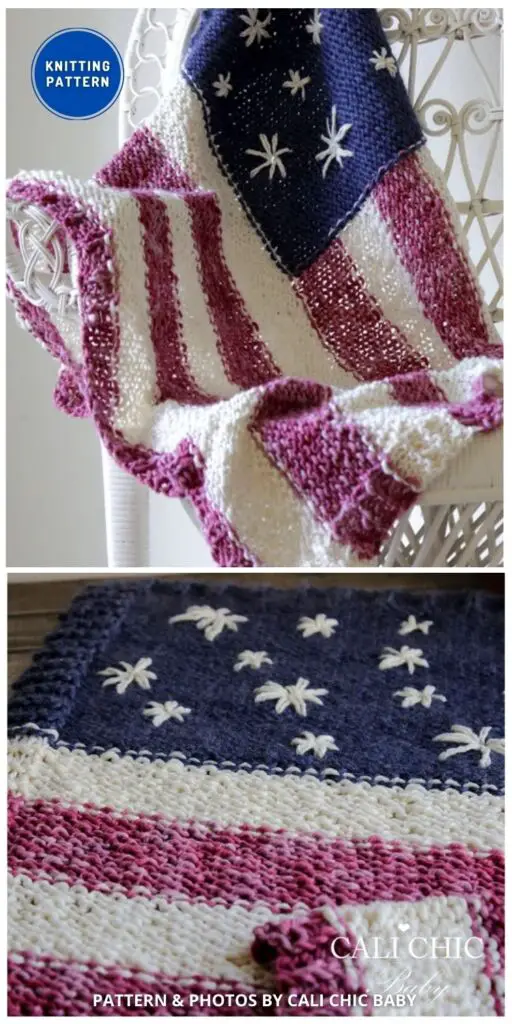 Stars & Stripes - American Flag - 5 Knitted 4th Of July Blanket Patterns