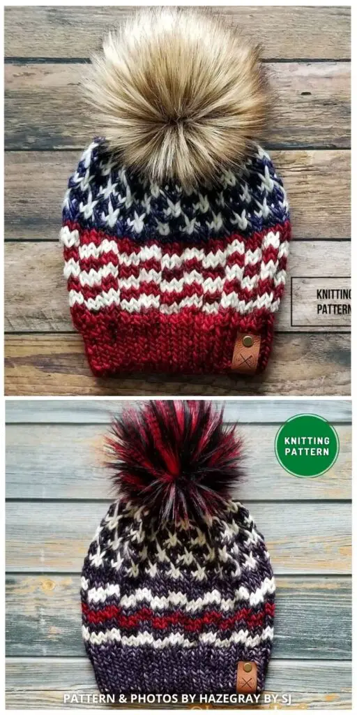 The Americana Beanie - 6 Knitted 4th Of July Patriotic Beanie Patterns