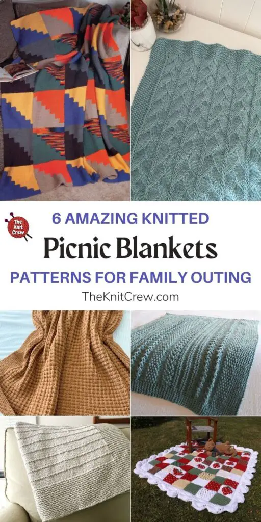6 Amazing Knitted Picnic Blanket Patterns For Family Outing PIN 1