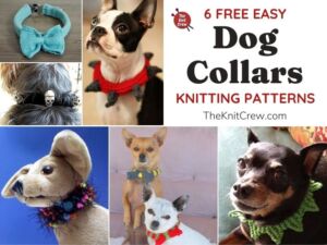 6 Free Easy Dog Collar Knitting Patterns FB POSTER