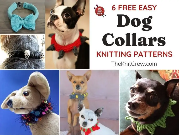 6 Free Easy Dog Collar Knitting Patterns FB POSTER