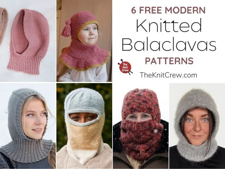 6 Free Modern Knitted Balaclava Patterns FB POSTER