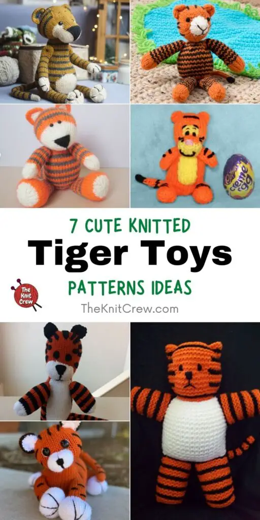 7 Cute Knitted Tiger Toy Patterns Ideas PIN 1