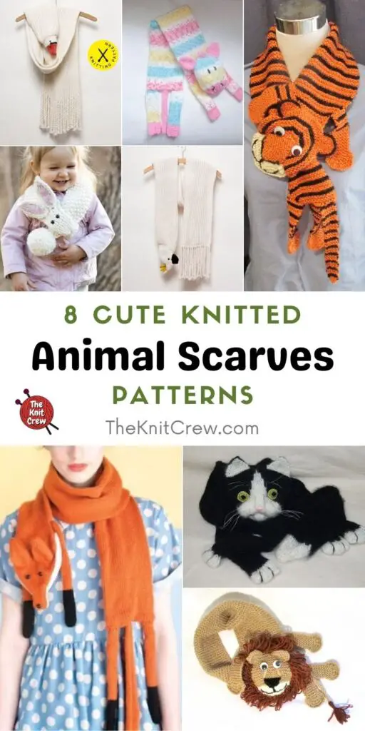 8 Cute Knitted Animal Scarf Patterns PIN 1