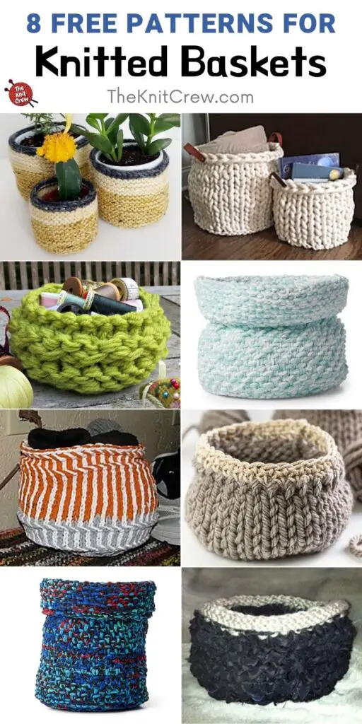 8 Free Patterns For Knitted Baskets PIN 2