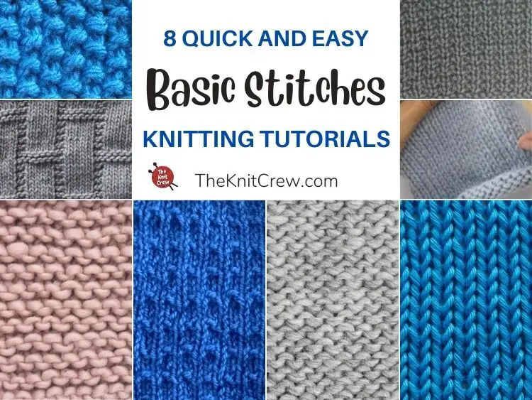 8 Quick And Easy Basic Stitch Knitting Tutorials FB POSTER