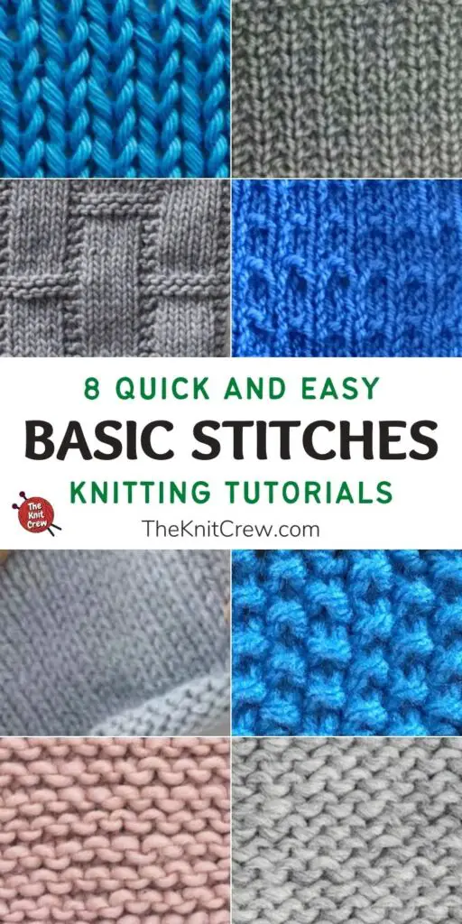 8 Quick And Easy Basic Stitch Knitting Tutorials PIN 1