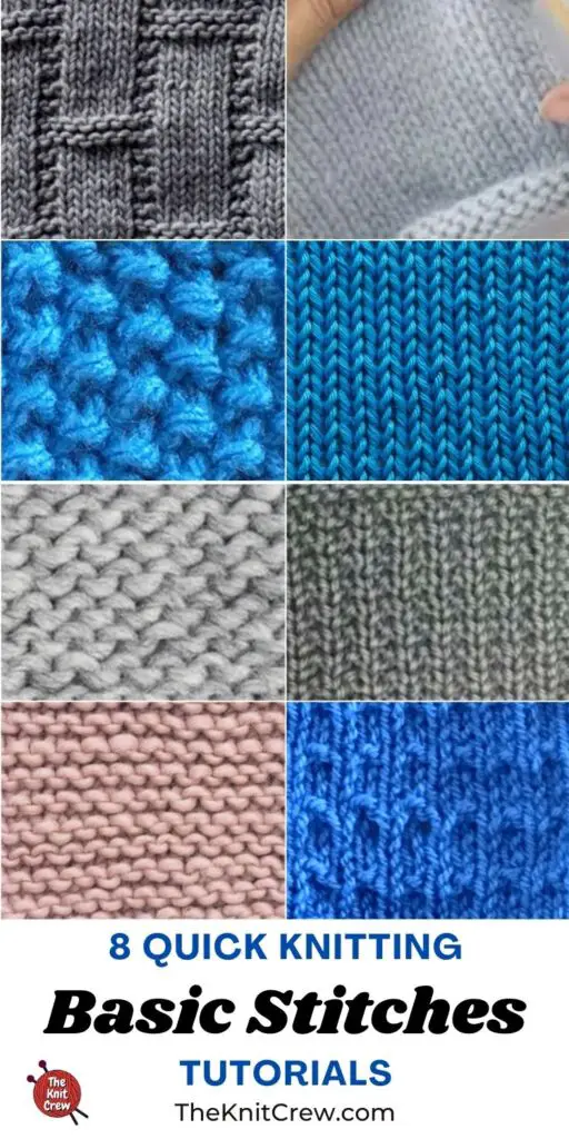 8 Quick Knitting Basic Stitch Tutorials PIN 3