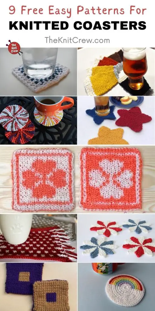 9 Free Easy Patterns For Knitted Coasters PIN 2
