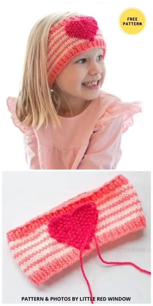 Be My Valentine Heart Headband - 8 Free Knitted Headband Patterns Ideas