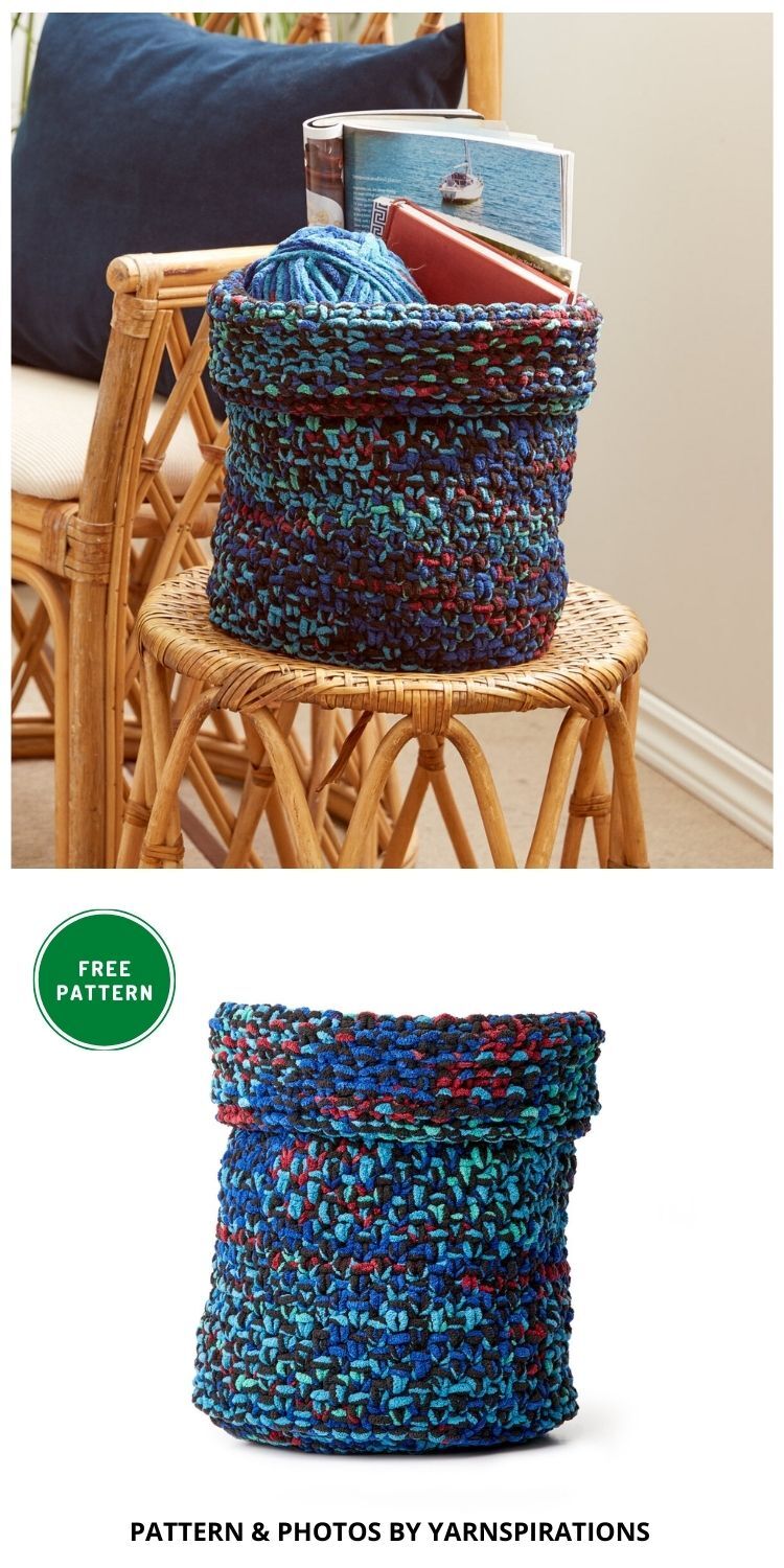 Bernat Boho Knit Basket - 8 Free Knitted Basket Patterns For Your Home