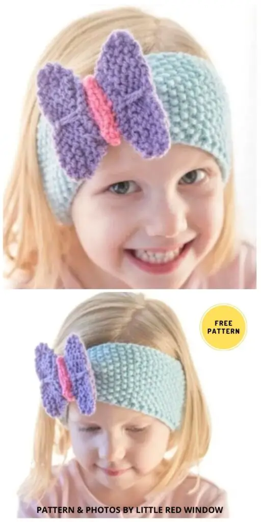 Butterfly Headband - 8 Free Knitted Headband Patterns Ideas