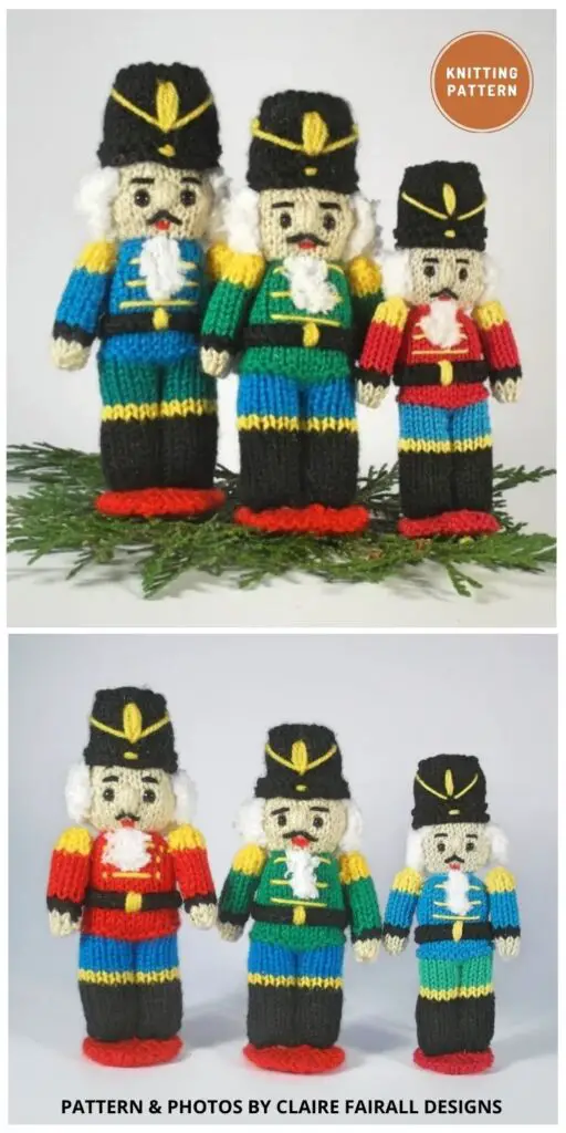 Christmas Nutcracker Doll - 3 Best Knitted Soldier Toy Patterns