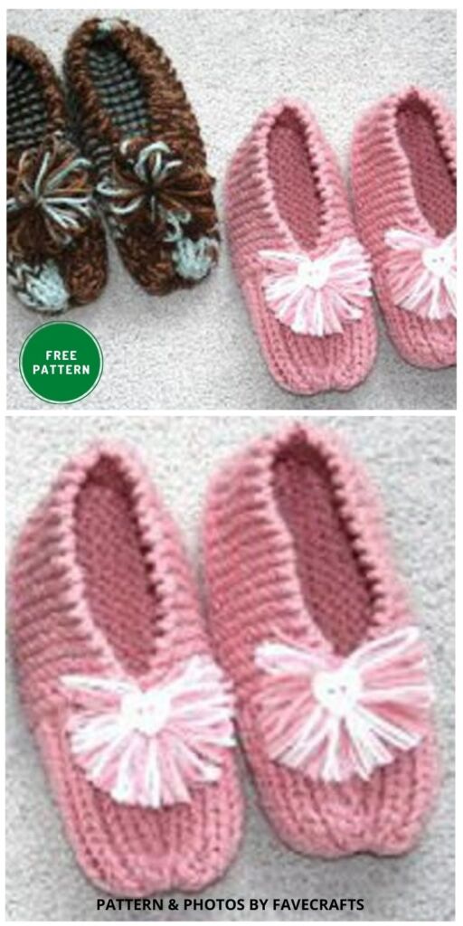 Grandma's Knitted Slippers - 8 Best Knitted Grandma & Grandpa Gifts Patterns Ideas