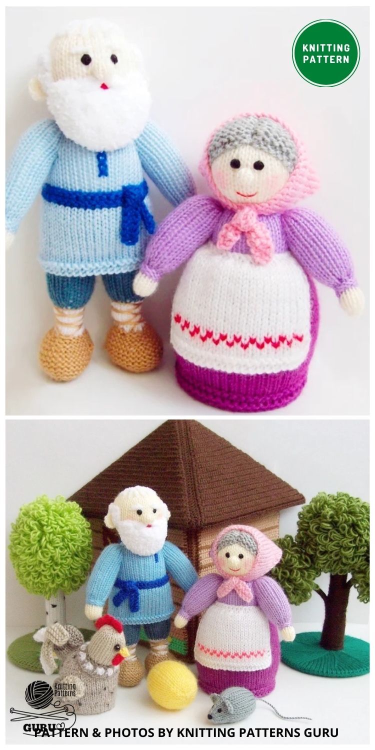 Grandparents Dolls - 8 Best Knitted Grandma & Grandpa Gifts Patterns Ideas