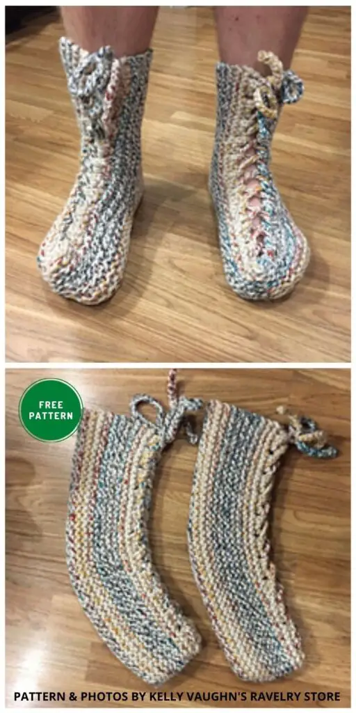 Grandpa’s Slipper Boots - 8 Best Knitted Grandma & Grandpa Gifts Patterns Ideas