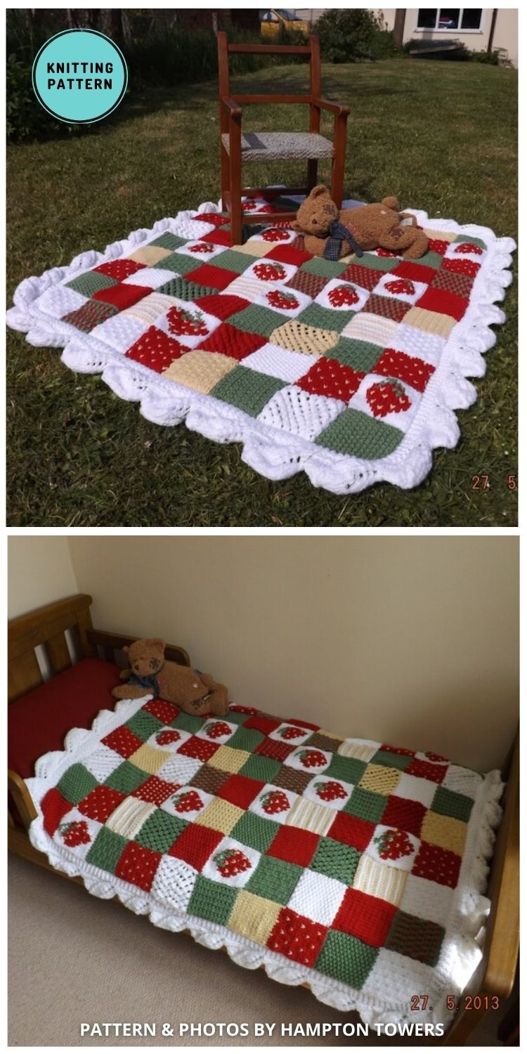 Knitted Patchwork Picnic Blanket - 6 Amazing Knitted Picnic Blanket Patterns For Family Outing