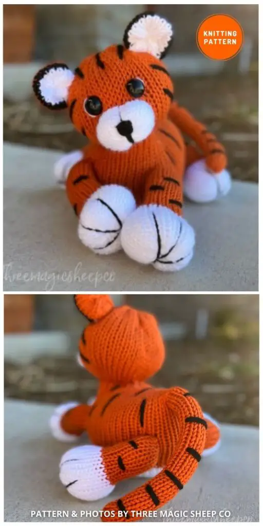 Knitted Tiger - 7 Cute Knitted Tiger Toy Patterns Ideas