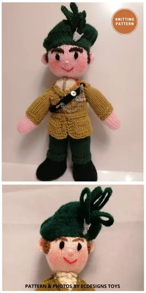 Royal Irish Regiment Soldier & The Colonel Toy - 3 Best Knitted Soldier Toy Patterns