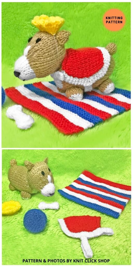 Royal Queen's Corgi - 5 Adorable Knitted Corgi Toy Patterns For Kids