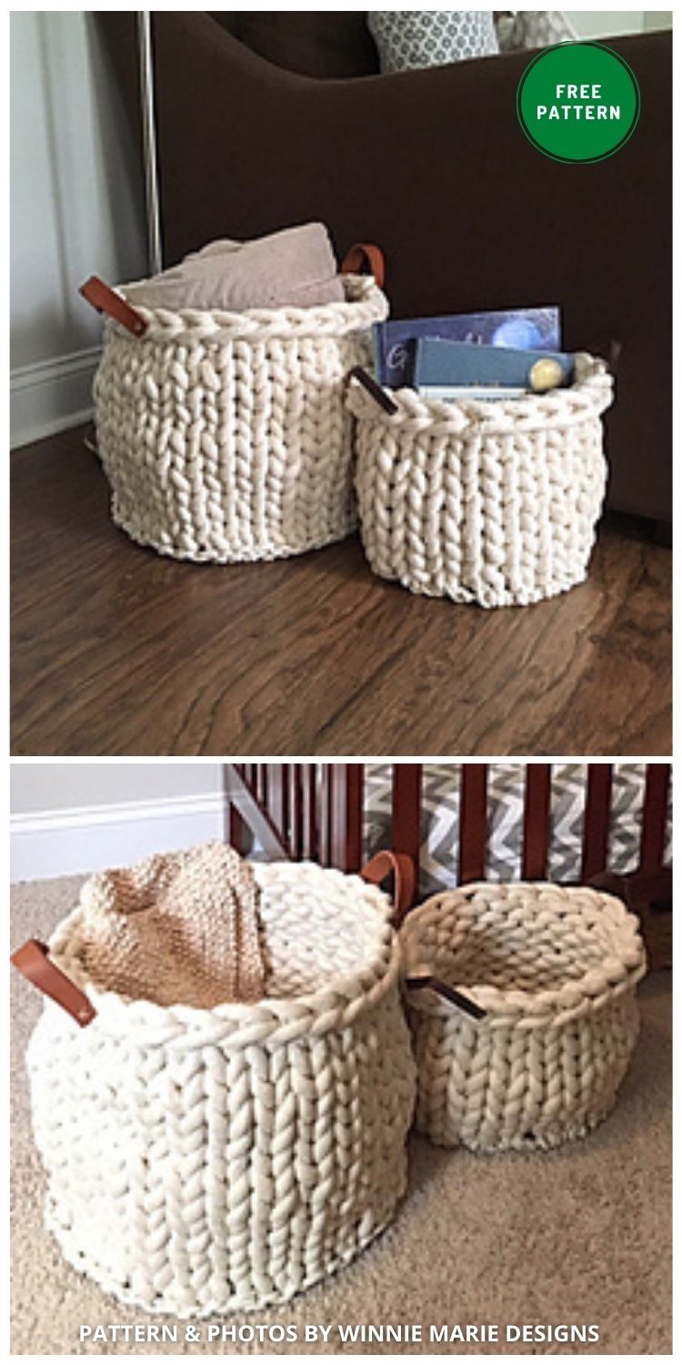 Sandhills Basket - 8 Free Knitted Basket Patterns For Your Home
