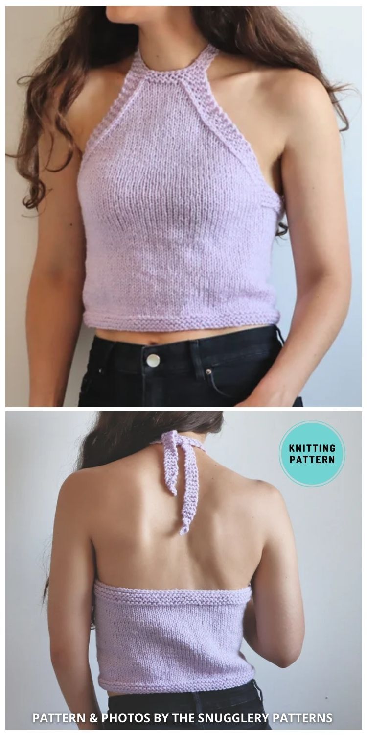 Simple Knit Halter Top - 7 Knitted Halter Top Patterns For Summer
