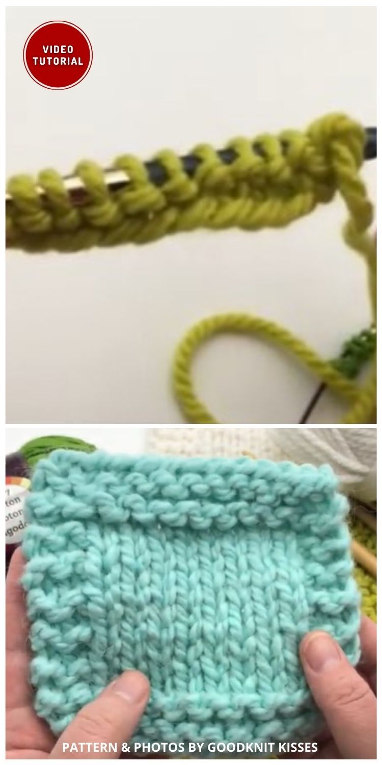 Stockinette with Garter Border - 8 Quick Knitted Border Tutorials For Beginners
