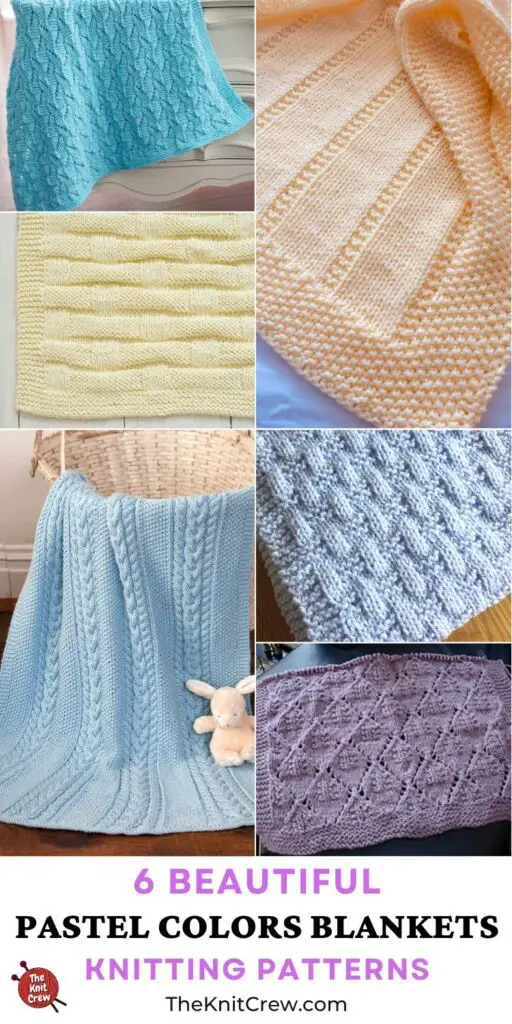 6 Beautiful Pastel Colors Blanket Knitting Patterns PIN 3